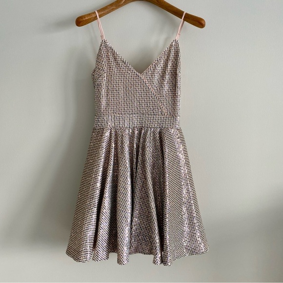 Bebe NWT Gorgeous, Sparkle Fit & Flare Dress Size 4 - Picture 1 of 11